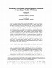 Research paper thumbnail of Developing a Local Cultural Indicator Framework in Australia: A Case Study of the City of Whittlesea