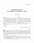 Research paper thumbnail of Derechos humanos: universalismo vs. relativismo cultural