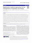 Research paper thumbnail of Regenerative medicine approaches for the management of respiratory tract fistulas