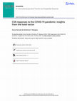 Research paper thumbnail of CSR responses to the COVID-19 pandemic: insights from the hotel sector