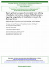 Research paper thumbnail of Expert opinions leave space for uncertainty when defining rehabilitation interventions: analysis of difficult decisions regarding categorization of rehabilitation reviews in the Cochrane library