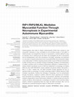 Research paper thumbnail of RIP1/RIP3/MLKL Mediates Myocardial Function Through Necroptosis in Experimental Autoimmune Myocarditis