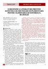 Research paper thumbnail of O Recenzie a Literaturii Privind Acţiunile De Imunizare Suplimentară Pentru Eliminarea Şi Controlul Rujeolei