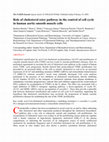 Research paper thumbnail of Role of cholesterol ester pathway in the control of cell cycle in human aortic smooth muscle cells