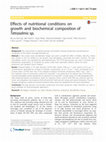 Research paper thumbnail of Effects of nutritional conditions on growth and biochemical composition of Tetraselmis sp