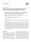 Research paper thumbnail of Effect of Land Use on Organic Carbon Storage Potential of Soils with Contrasting Native Organic Matter Content