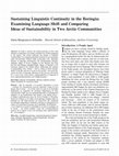 Research paper thumbnail of Sustaining Linguistic Continuity in the Beringia: Examining Language Shift and Comparing Ideas of Sustainability in Two Arctic Communities