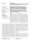 Research paper thumbnail of Differentiation of migrainous positional vertigo (MPV) from horizontal canal benign paroxysmal positional vertigo (HC-BPPV)