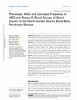 Research paper thumbnail of Phenotype, Allele and Genotype Frequency of ABO and Rhesus D Blood Groups of Blood Donors at the North Gondar District Blood Bank, Northwest Ethiopia