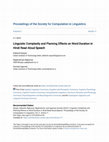 Research paper thumbnail of Linguistic Complexity and Planning Effects on Word Duration in Hindi Read Aloud Speech