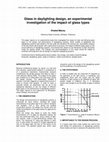 Research paper thumbnail of Glass in daylighting design, an experimental investigation of the impact of glass types