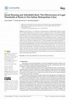 Research paper thumbnail of Social Housing and Affordable Rent: The Effectiveness of Legal Thresholds of Rents in Two Italian Metropolitan Cities