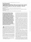 Research paper thumbnail of Applications of Solid-Phase Microextraction for the Analysis of Pesticide Residues in Fruits and Vegetables: A Review