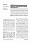 Research paper thumbnail of Recent developments and applications of liquid phase microextraction in fruits and vegetables analysis