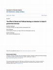 Research paper thumbnail of The Effect of Moral and Political Ideology on Intention to Adopt E-government Services