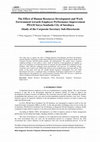 Research paper thumbnail of The Effect Of Human Resources Development And Work Environment Towards Employee Performance Improvement PDAM Surya Sembada City Of Surabaya