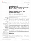 Research paper thumbnail of Coordination of Morpho-Physiological and Metabolic Traits of Cistus incanus L. to Overcome Heatwave-Associated Summer Drought: A Two-Year On-Site Field Study