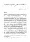 Research paper thumbnail of Perception et représentations du développement local en Tunisie : résultats d'une enquête 1