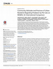 Research paper thumbnail of Community Attitudes and Practices of Urban Residents Regarding Predation by Pet Cats on Wildlife: An International Comparison