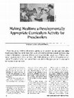 Research paper thumbnail of Making mealtime a developmentally appropriate curriculum activity for preschoolers