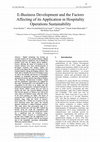 Research paper thumbnail of E-Business Development and the Factors Affecting of its Application in Hospitality Operations Sustainability