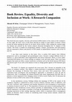 Research paper thumbnail of Book review. Equality, Diversity and Inclusion at Work: A Research Companion