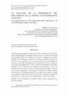 Research paper thumbnail of La elección de la Presidencia del Parlamento en la España contemporánea (1810-2021)