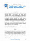 Research paper thumbnail of Franz Brentano's higher-order theories of consciousness