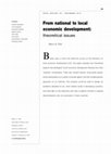 Research paper thumbnail of From national to local economic development: theoretical issues