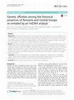 Research paper thumbnail of Genetic affinities among the historical provinces of Romania and Central Europe as revealed by an mtDNA analysis