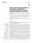 Research paper thumbnail of Editorial: Mathematical Modelling of the Pandemic of 2019 Novel Coronavirus (COVID-19): Patterns, Dynamics, Prediction, and Control