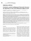 Research paper thumbnail of Cirsimarin, a potent antilipogenic flavonoid, decreases fat deposition in mice intra-abdominal adipose tissue