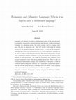 Research paper thumbnail of Economics and Minority Language: Why is It so Hard to Save a Threatened Language?