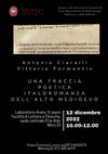 Research paper thumbnail of A. Ciaralli - V. Formentin, Una traccia poetica italoromanza dell'alto medioevo (Roma, Università «La Sapienza», 12 dicembre 2022, ore 10).