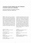 Research paper thumbnail of Assessment of French artificial reefs: due to limitations of research, trends may be misleading