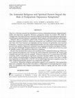 Research paper thumbnail of Do Antenatal Religious and Spiritual Factors Impact the Risk of Postpartum Depressive Symptoms?