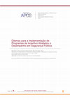 Research paper thumbnail of Dilemas para a Implementação de Programas de Incentivo Atrelados a Desempenho em Segurança Pública