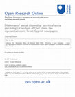 Research paper thumbnail of Dilemmas of sexual citizenship: A critical social psychological analysis of Civil Union law representations in Greek Cypriot newspapers