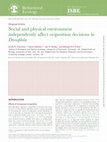 Research paper thumbnail of Social and physical environment independently affect oviposition decisions in Drosophila