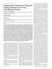 Research paper thumbnail of Nondestructive Detection of Nitrogen in Chinese Cabbage Leaves Using VIS–NIR Spectroscopy