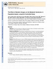 Research paper thumbnail of Effect of Bariatric Surgery on the Metabolic Syndrome: A Population-Based, Long-term Controlled Study