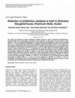 Research paper thumbnail of Detection of Antibiotics Residues in Beef in Ghnawa Slauterhouse, Khartoum State,Sudan