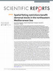 Research paper thumbnail of Spatial fishing restrictions benefit demersal stocks in the northeastern Mediterranean Sea