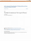 Research paper thumbnail of The Battle To Authenticate \u27The Gospel of Thomas\u27