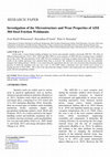 Research paper thumbnail of Investigation of the Microstructure and Wear Properties of AISI 304 Steel Friction Weldments