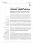 Research paper thumbnail of Mobile Health Technology for the Personalized Therapy of Hemophilia