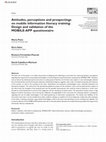 Research paper thumbnail of Attitudes, perceptions and prospectings on mobile information literacy training: Design and validation of the MOBILE-APP questionnaire