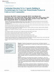 Research paper thumbnail of Continuing education to go: capacity building in psychotherapies for front-line mental health workers in underserviced communities