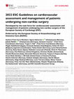 Research paper thumbnail of 2022 ESC Guidelines on cardiovascular assessment and management of patients undergoing non-cardiac surgery