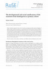 Research paper thumbnail of The developmental and social ramifications of the transition from kindergarten to primary school